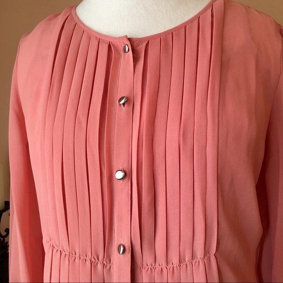 Talbots Salmon Peach Blouse with Matching Camisole - Picture 2 of 8